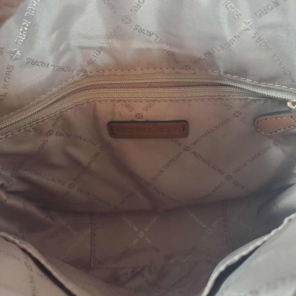 Michael Kors Women’s Crossbody Bag Small Brown "Gabby" Logo Print Hobo MK - Picture 9 of 13